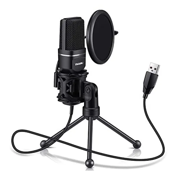 
                            USB Microphone, TKGOU Computer Condenser Recording Microphones.for PC,PS4,Laptop,Desktop,Tripod Stand,Pop Filter,Shock Mount. for Gaming,Streaming,Podcast,YouTube,Voice Over,Skype,Twitch,Plug&Play Mic
                        