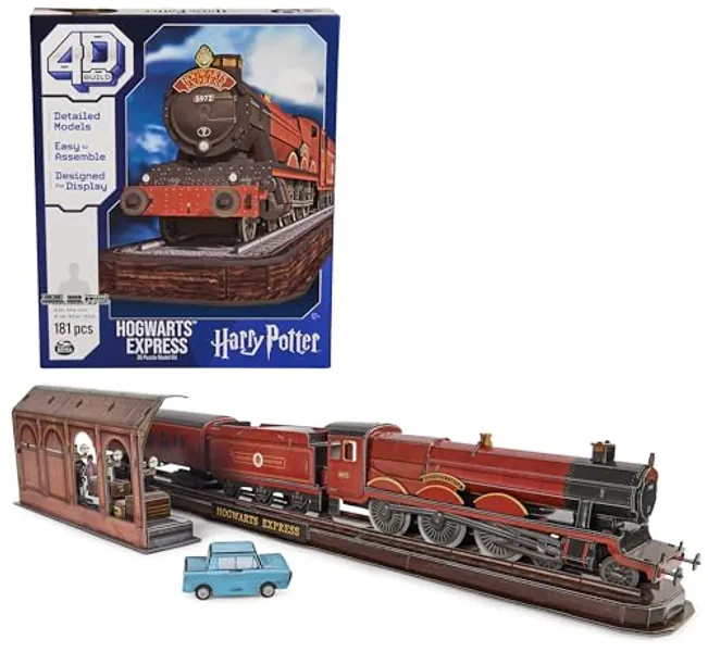 4D Build, Harry Potter Hogwarts Express 3D Puzzle Model Kit 181 Pcs 2.5 Ft Wide, Harry Potter Gifts Desk Décor, 3D Puzzles for Adults & Teens 12+