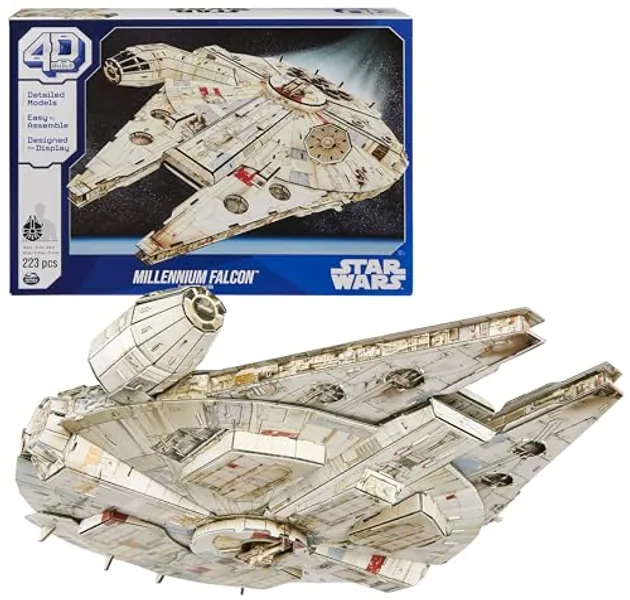 4D Build Star Wars Millennium Falcon 3D Model Kit, Star Wars Gifts, Star Wars Toys Desk Decor for Star Wars Fans & Collectors, Adults & Teens 12+