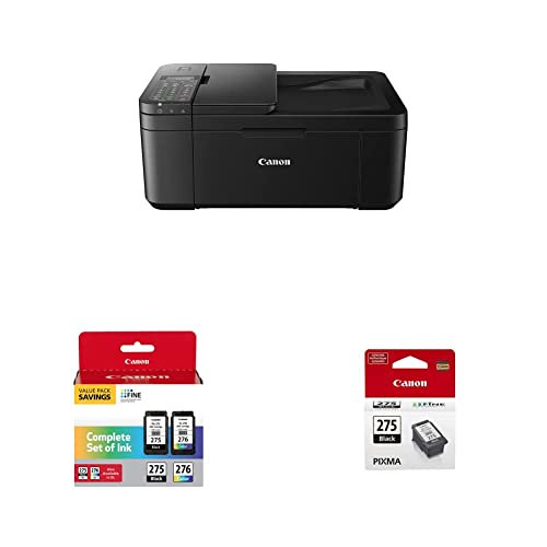 Canon PIXMA TR4720 All-in-One Wireless Printer Home use, with Auto Document Feeder, Mobile Printing and Built-in Fax, Black & Canon PG-275/CL-276 Multi Pack & Canon PG-275 Black Ink Tank - PIXMA TR4720 BK Printer - Printer + PG-275/CL-276 + PG-275 Black Ink