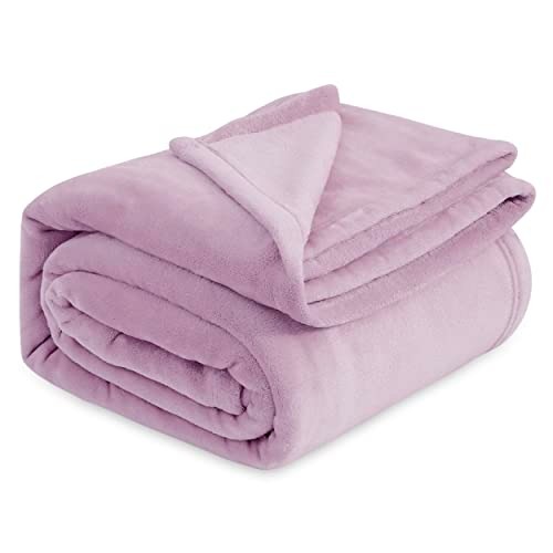 Bedsure Fleece Blanket Queen Blanket Lilac Lavender - Bed Blanket Soft Lightweight Plush Fuzzy Cozy Luxury Microfiber, 90x90 inches - Queen (90" x 90") - Lilac