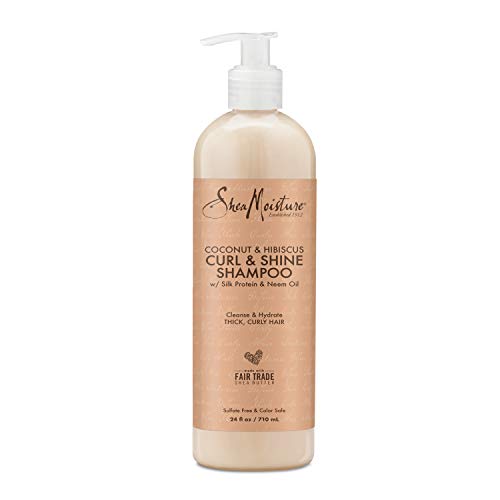 SheaMoisture Shampoo Coconut and Hibiscus, for Thick, Curly Hair, to Cleanse & Hydrate, 24 oz - 24 Fl Oz (Pack of 1)