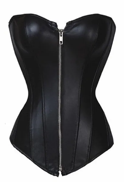 Bslingerie® Womens Faux Leather Waist Cincher Underbust Boned Corset
