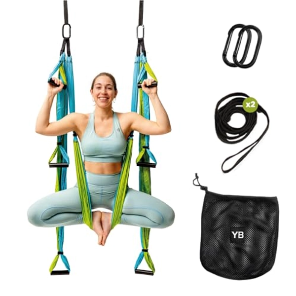 Yoga Trapeze Swing Set for Home & Outdoor | Easy Setup for Strength, Balance & Back Pain Relief | Adjustable Straps & 600lb Capacity, Includes Carrying Bag & Online Tutorials