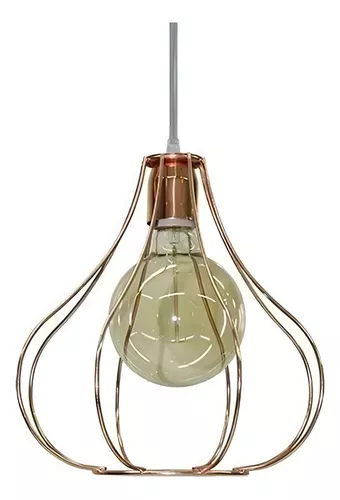 Hanging Led lamp, copper color vintage design
