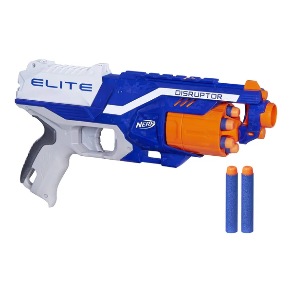 NERF Disruptor Elite Blaster -- 6-Dart Rotating Drum, Slam Fire, Includes 6 Official Nerf Elite Darts -- For Kids, Teens, Adults - Standard Packaging Disruptor