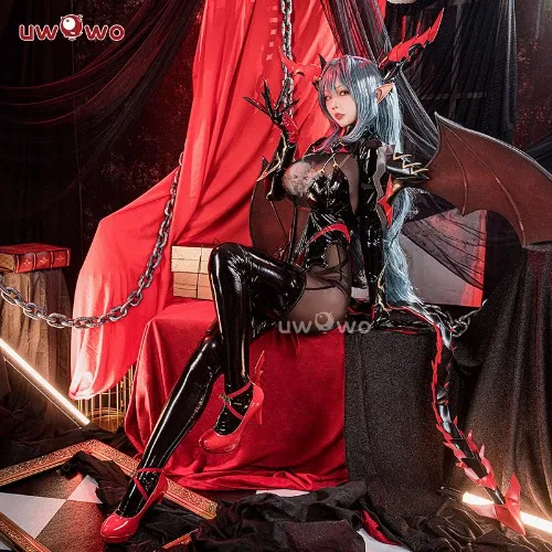 【In Stock】Uwowo Azur Lane KMS Regensburg Darksteel Dragon Iron Blood Sheer Black Bodysuit Halloween Cosplay Costume - 【In Stock】Costume:S