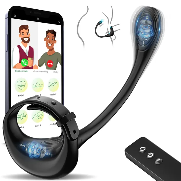 Anal Plug Vibrator Sexleksak för Män - Penisring Dildo Prostatastimulering Cockring Sexleksak Anal Plug Analvibratorer Man med 10 Vibrationer, APP Fjärrkontroll Ringar för Par Extrem Sex