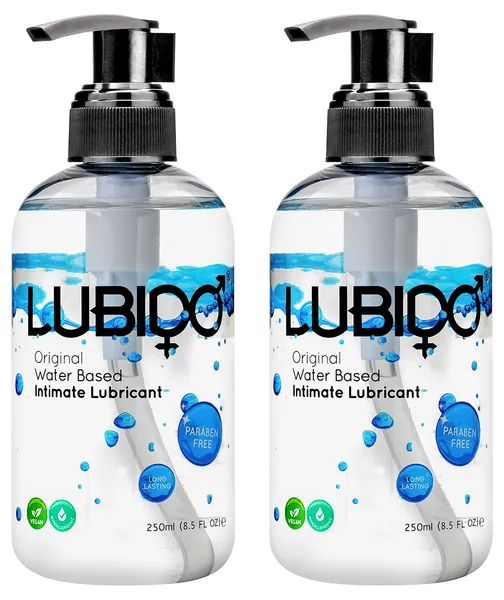 Lubido Lubido-ORG250-x2 Glidmedel för Intimt Område Utan Parabener, 2 x 250 ml, Svart