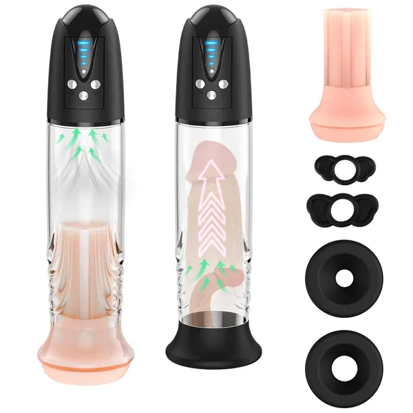 Elektrisk penispump, automatisk manlig onani, penisförstorare, vakuumpump, fyra intensiva sugnivåer, sexleksaker för män, hårdare och större erektioner