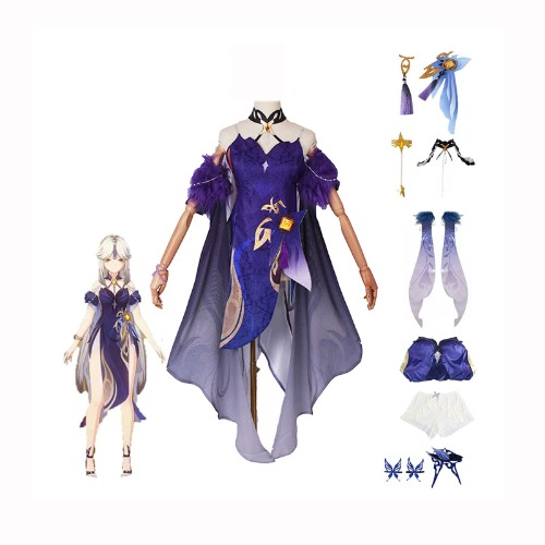 Ningguang Cosplay Kostuum Volwassen Uniform Kostuums Voor Halloween (L,Set)