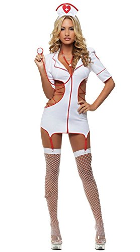 Shawa Damen Frauen Lingerie Babydolls Pflegeuniformen Versuchung Cosplay Rollenspiele Push-up Krankenschwester Kostüm Nurse Uniforms Nachthemden