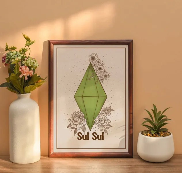 Plumbob The sims Inspired print, Sul Sul, The Sims gifts