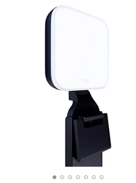 Logitech Litra Glow Premium LED Streaming Light with TrueSoft - Computer lighting for video conferencing, Zoom meetings, with adjustable mount and desktop app control for PC / Mac - Graphite