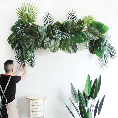 30-70cm Green Artificial Monstera Leaves for Wedding Birthday Party Decoration DIY Plants Wall Flower Arrangement Accessories