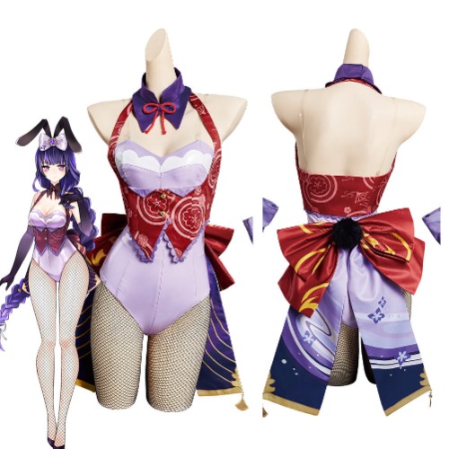 Genshin Impact Baal Bunny Girls Halloween Original Design Cosplay Costume - Cossky® | Female / M