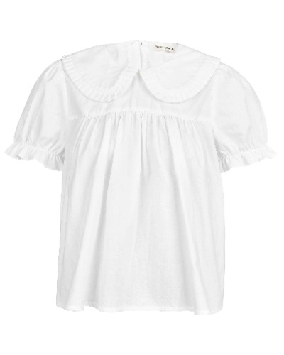 Babydoll Top - White Cotton | L