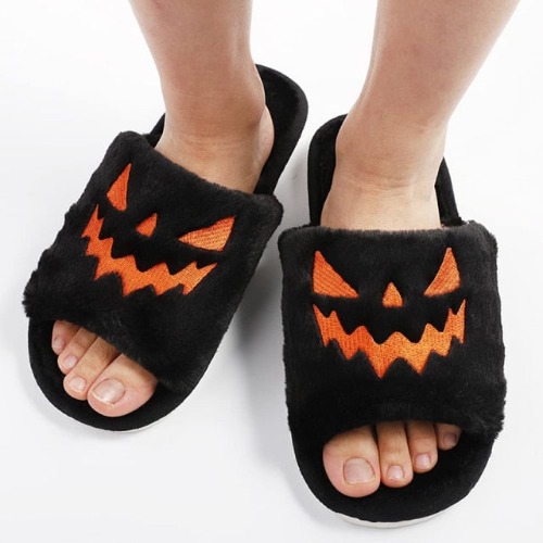 Halloween Slippers - black / us9(25.5cm)