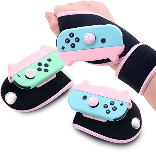 Switch 𝐉𝐨𝐲-𝐜𝐨𝐧𝐬 Arm Band, Switch 𝐖𝐫𝐢𝐬𝐭 𝐒𝐭𝐫𝐚𝐩 Compatible with Switch Boxing Games and Switch Dance 2024 - Pink (2 Packs) - Pink