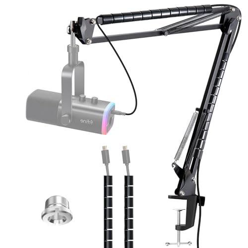 Boom Arm Compatible with Fifine Dynamic Microphone (AM8), Mic Arm for Fifne XLR/USB Gaming Podcast Recording PC Mic, Adjustable Scissor Mic Stand by YOUSHARES - Fifine AM8 Arm
