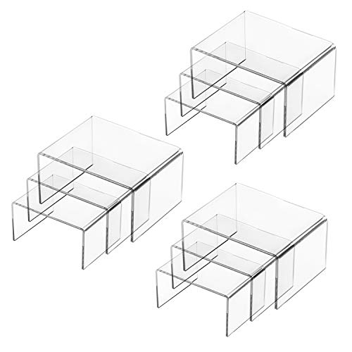 9 Clear Acrylic Display Risers