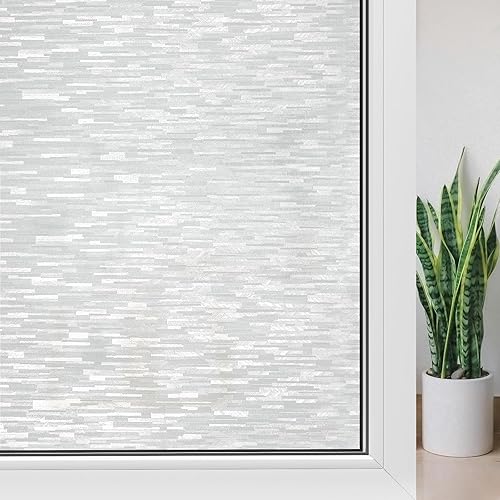 Haton Window Privacy Film, Frosted Glass Window Film, Static Cling UV Sun Blocking Window Clings, Opaque Vinyl Window Coverings Stickers for Home Office Door, Non Adhesive 23.6" x 78.7" - 23.6" x 78.7" - White