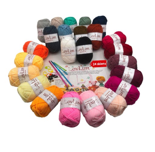 Crochet Yarn - 24 Soft Cotton Yarn skeins, 1500+ Yards