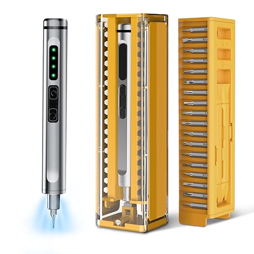 Mini Electric Screwdriver, 41-in-1 Precision Electric Screwdriver with Magnetic Bits, Magnetic Storage, Repair Tool Set for Phone Camera Laptop Watch (yellow) - Yellow