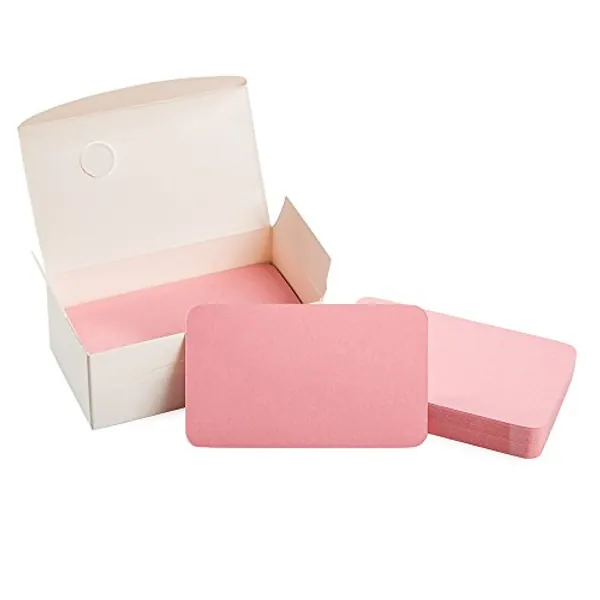 Blank Pink Cardboard paper Message Card Business Cards Word Card DIY Tag Gift Card 100 PCS （Pink)