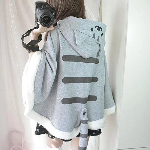 Cat Ears Cartoon Cosplay Hooded Cloak Coat
