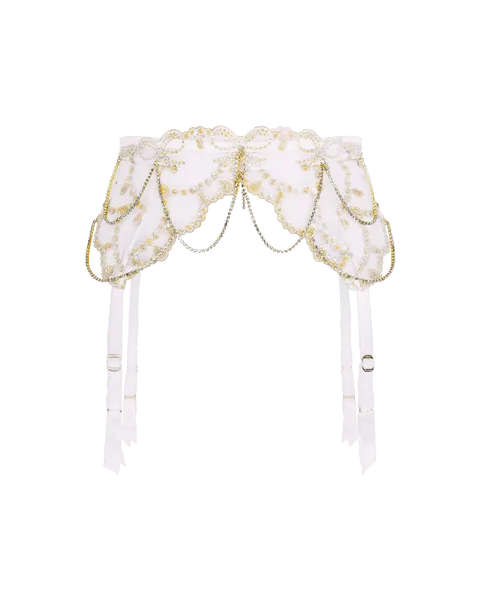 Velvetta Suspender in Pearl | By Agent Provocateur New In