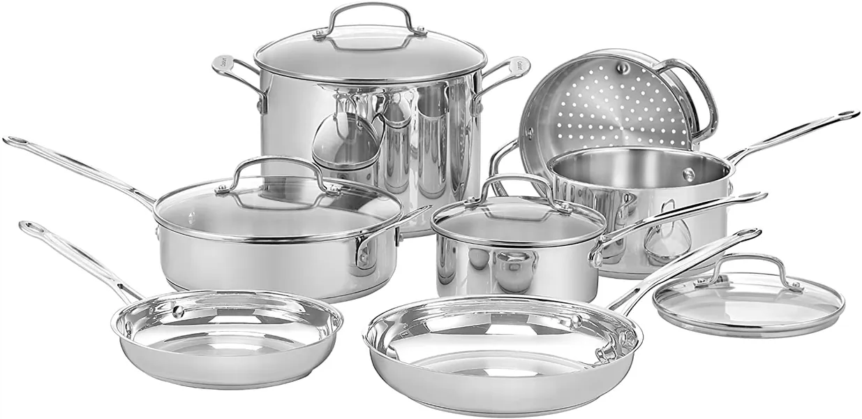 Cuisinart 77-11G Stainless Steel 11-Piece Set Chef's-Classic-Stainless-Cookware-Collection - 