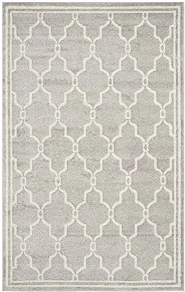 SAFAVIEH Amherst Collection Area Rug - 6' x 9', Light Grey & Ivory, Trellis Design, Non-Shedding & Easy Care, Ideal for High Traffic Areas in Living Room, Bedroom (AMT414B)