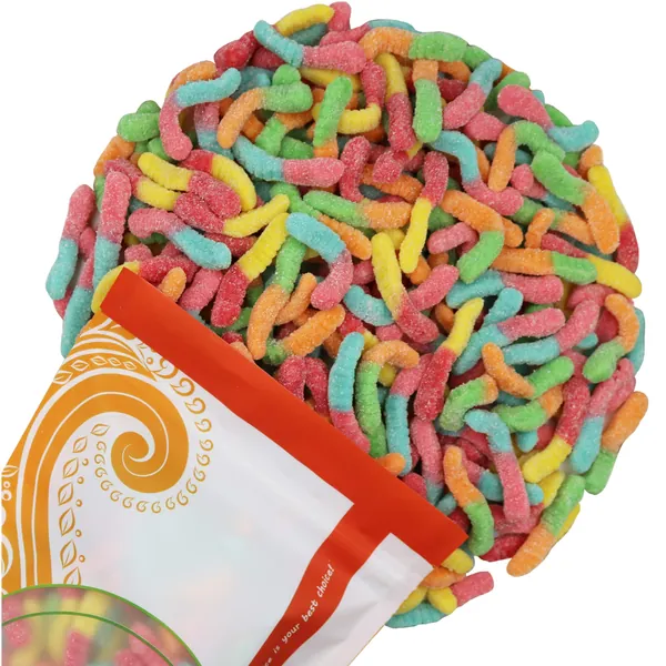 FirstChoiceCandy Gummy Crawlers Candy (Sour Bright Neon Worms, 2 Pound)