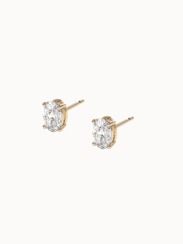 Oval Diamond Studs - Pair (2 Earrings) / 0.50ct