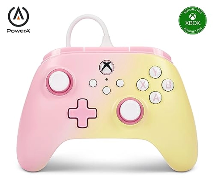 PowerA Advantage Wired Controller for Xbox Series X|S - Pink Lemonade, gamepad, wired video game controller, gaming controller, Xbox Series X|S