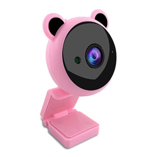 Pink or White Cute Bear USB 1080P HD Webcam Camera For Live Streaming - Pink