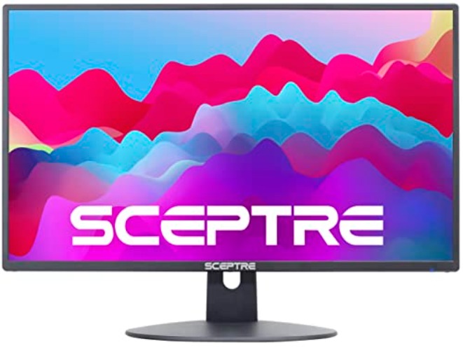 Sceptre 22 inch 75Hz 1080P LED Monitor 99% sRGB HDMI X2 VGA Build-In Speakers, Machine Black (E225W-19203R series) - 22" - Monitor