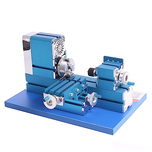 Universal Mini Metal Lathe Machine Motorized Metalworking DIY Tool Benchtop Woodworking for Hobby Science Education Modelmaking W10003M AC100V~240V (36W Lathe) - 36w Lathe