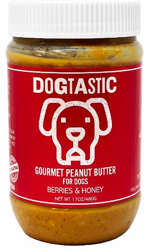 Dogtastic Gourmet Peanut Butter for Dogs - Berries & Honey Flavor - Peanut Butter - Berries & Honey