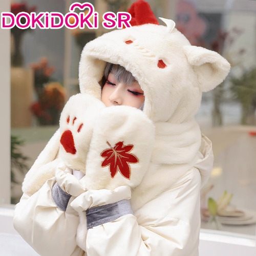 DokiDoki-SR Game Genshin Impact Cosplay Kazuha Hat Winter Casual Wear Furry Hat Cute | Kazuha-PRESALE