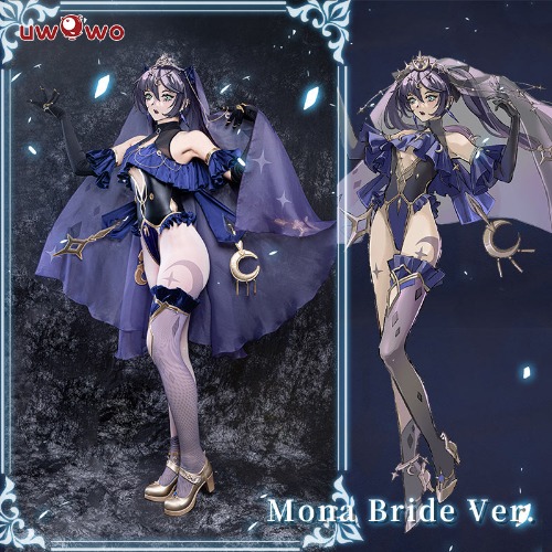 【In-Stock】Exclusive Authorization Uwowo X Ailish: Genshin Impact Fanart Mona Bride Ver. Mona Cosplay Costume | S