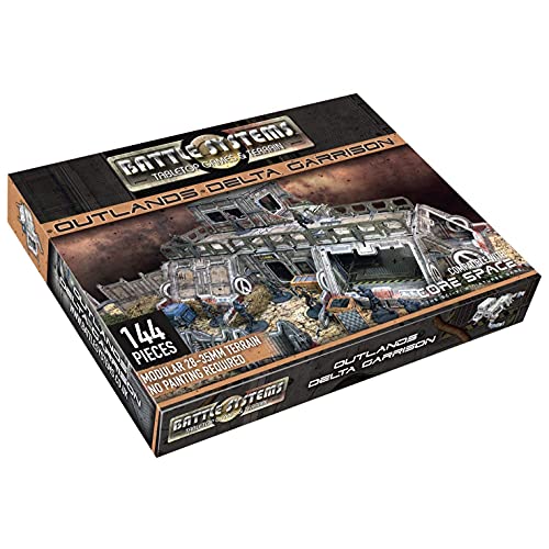 Battle Systems Sci-Fi Terrain - 28mm Modular 3D Space Terrain - Perfect for Wargaming and Roleplaying Tabletop Games - Full Colour Printed 3D 40K Multi Level Building Models (Outlands Delta Garrison) - Outlands Delta Garrison
