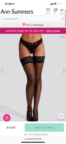 Lace Top Glossy Hold Up | Ann Summers