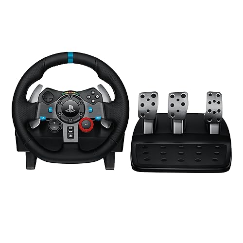 Logitech G29 Driving Force Racing Wheel and Floor Pedals, Real Force Feedback, Stainless Steel Paddle Shifters, Leather Steering Wheel Cover for PS5, PS4, PC, Mac - Black - Wheel Kit