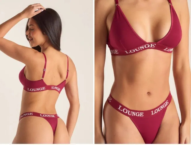 Lounge Lingerie Set - Bamboo Set / Burgundy