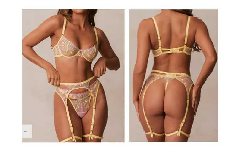 Lingerie SET - Light Yellow/Pink / Lounge - Cassia Intimates
