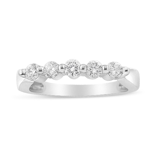 14K White Gold 1/2 Cttw Round-Cut 5-Stone Diamond Ring (H-I Color, SI1-SI2 Clarity) - 7