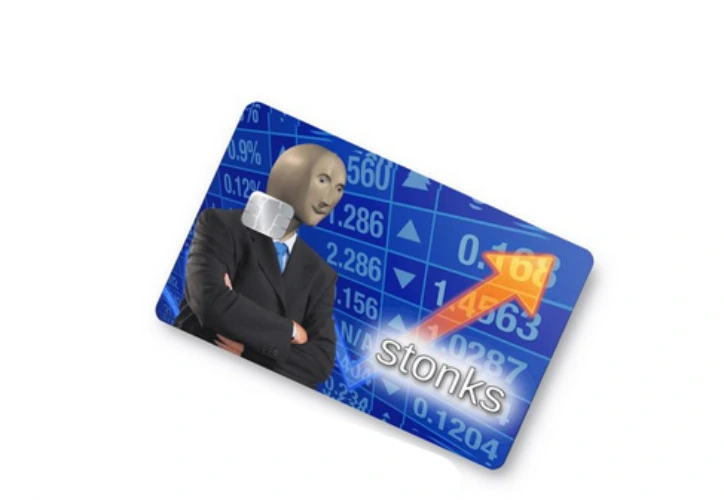 Adesivo cartão de crédito STONKS