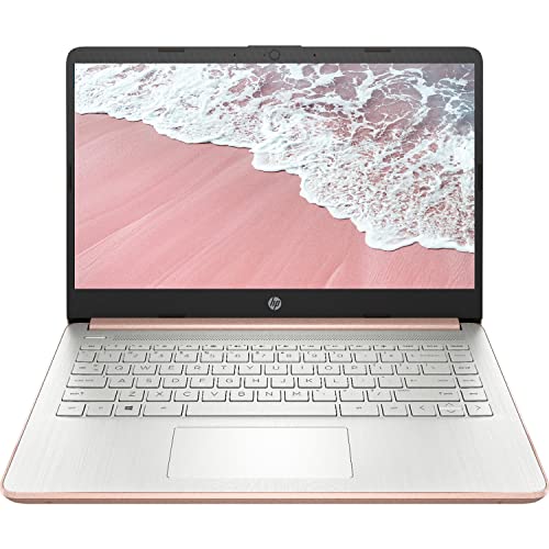 HP 2022 Premium 14-inch HD Thin and Light Laptop, Intel Quad-Core Processor, 8GB RAM, 64GB Storage, Long Battery Life, Webcam, Bluetooth, HDMI, Wi-Fi, Rose Gold, Windows 11 + 1 Year Microsoft 365 - 14-inch - 8GB RAM - Rose Gold